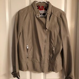 Grey Vegan Leather Jacket